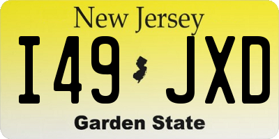 NJ license plate I49JXD