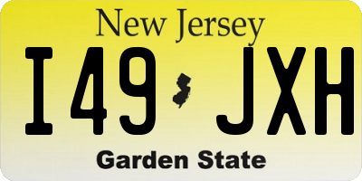 NJ license plate I49JXH