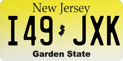 NJ license plate I49JXK