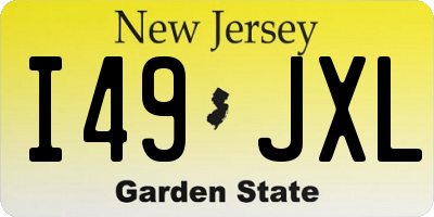 NJ license plate I49JXL