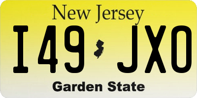 NJ license plate I49JXO
