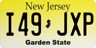 NJ license plate I49JXP
