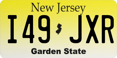 NJ license plate I49JXR