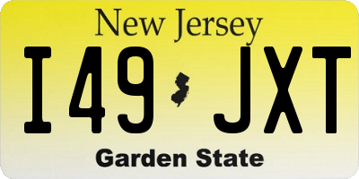 NJ license plate I49JXT
