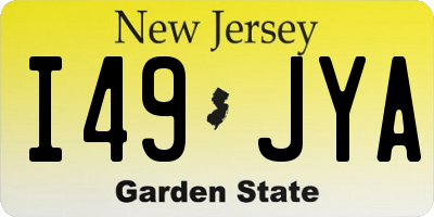 NJ license plate I49JYA