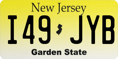 NJ license plate I49JYB