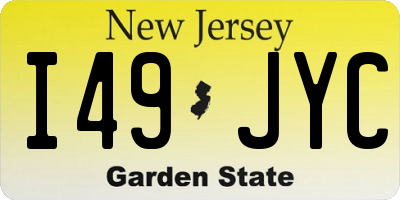 NJ license plate I49JYC
