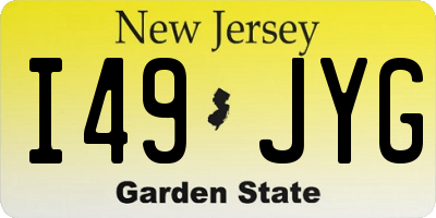 NJ license plate I49JYG