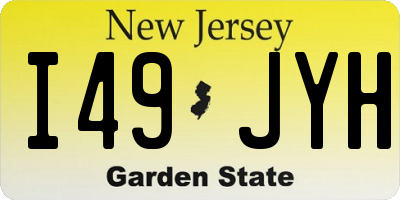 NJ license plate I49JYH