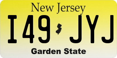 NJ license plate I49JYJ