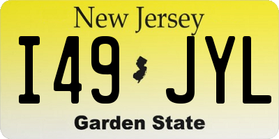 NJ license plate I49JYL