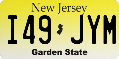 NJ license plate I49JYM