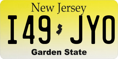 NJ license plate I49JYO
