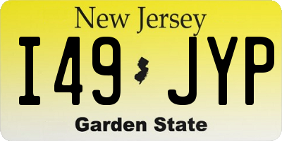 NJ license plate I49JYP