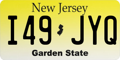 NJ license plate I49JYQ
