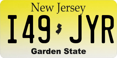 NJ license plate I49JYR