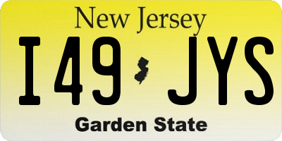 NJ license plate I49JYS