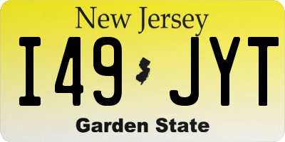 NJ license plate I49JYT