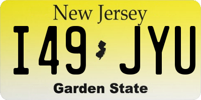 NJ license plate I49JYU