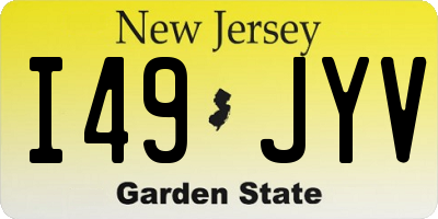 NJ license plate I49JYV