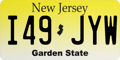 NJ license plate I49JYW