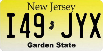 NJ license plate I49JYX