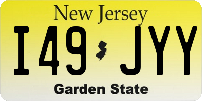 NJ license plate I49JYY
