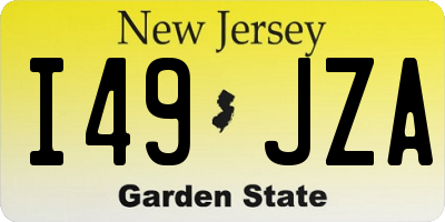 NJ license plate I49JZA