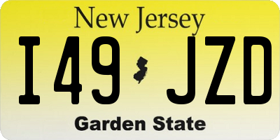 NJ license plate I49JZD