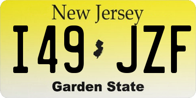 NJ license plate I49JZF