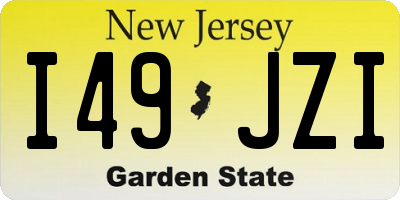 NJ license plate I49JZI