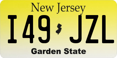 NJ license plate I49JZL