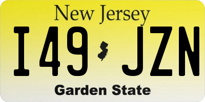 NJ license plate I49JZN