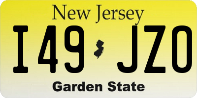 NJ license plate I49JZO