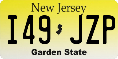 NJ license plate I49JZP