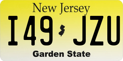 NJ license plate I49JZU