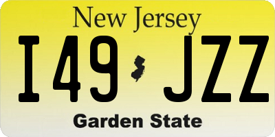 NJ license plate I49JZZ