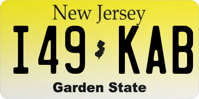 NJ license plate I49KAB