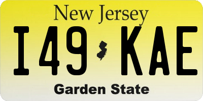 NJ license plate I49KAE