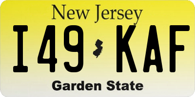 NJ license plate I49KAF