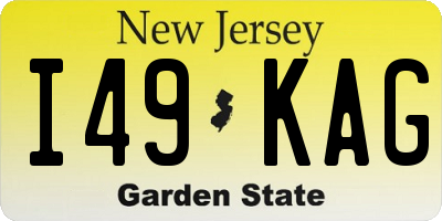 NJ license plate I49KAG
