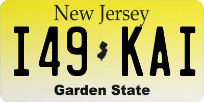 NJ license plate I49KAI