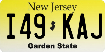 NJ license plate I49KAJ