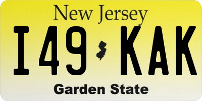 NJ license plate I49KAK