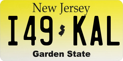 NJ license plate I49KAL