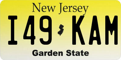 NJ license plate I49KAM