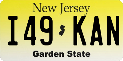 NJ license plate I49KAN