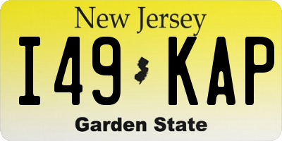NJ license plate I49KAP