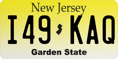 NJ license plate I49KAQ