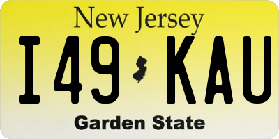 NJ license plate I49KAU